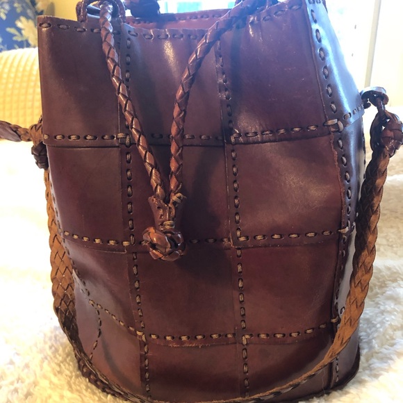 Handbags - Italian handmade Brown Leather Bucket Bag